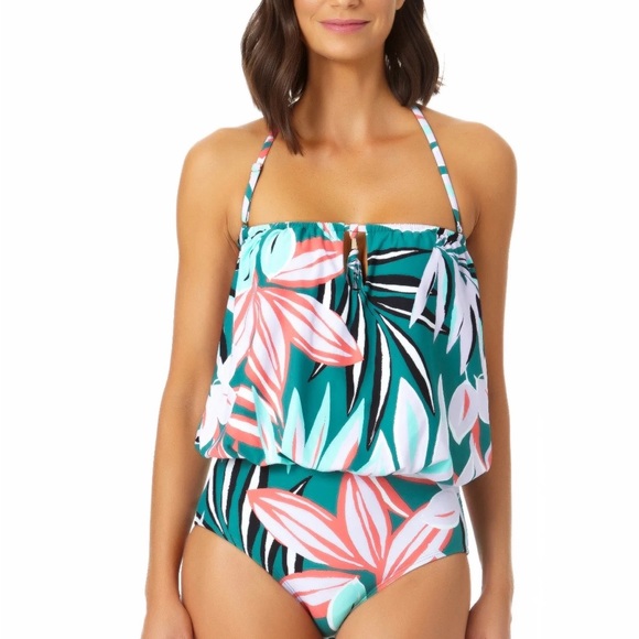 NWT Anne Cole one piece bathing suit - size 8 multi color zesty green - Picture 6 of 7